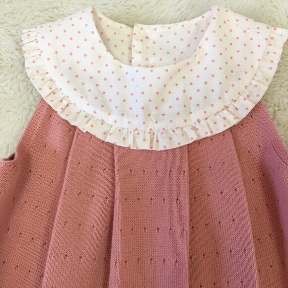 Pili Carrera Baby Girl Pink Polka Dot Dress Size 18 Months - Picture 3 of 11